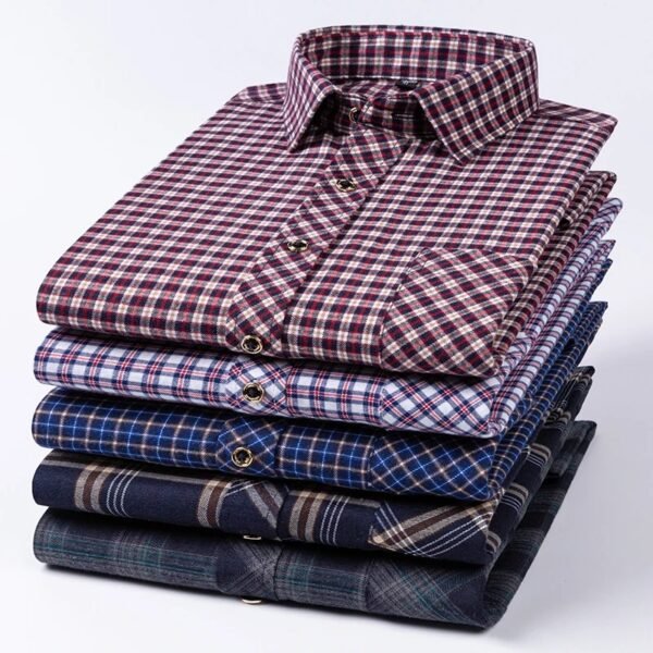 main-image-1 Cotton Flannel Shirts for Men – Long Sleeve - Image 1