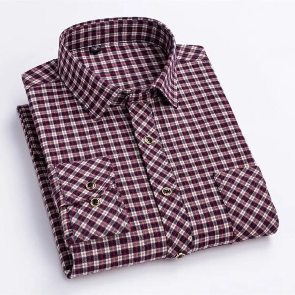 Cotton Flannel Shirts for Men – Long Sleeve - Image 6