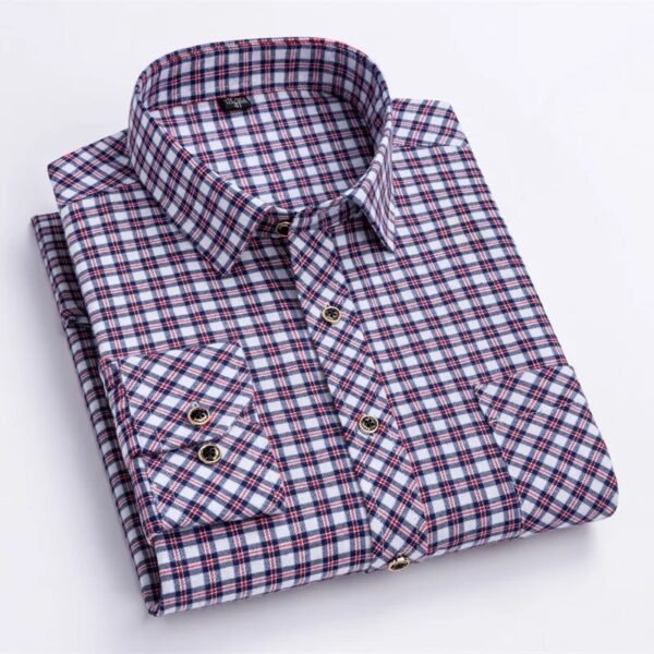 Cotton Flannel Shirts for Men – Long Sleeve - Image 7