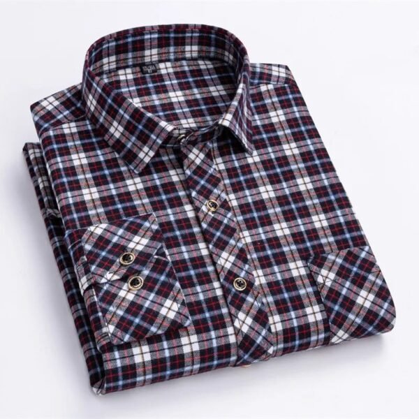 Cotton Flannel Shirts for Men – Long Sleeve - Image 9