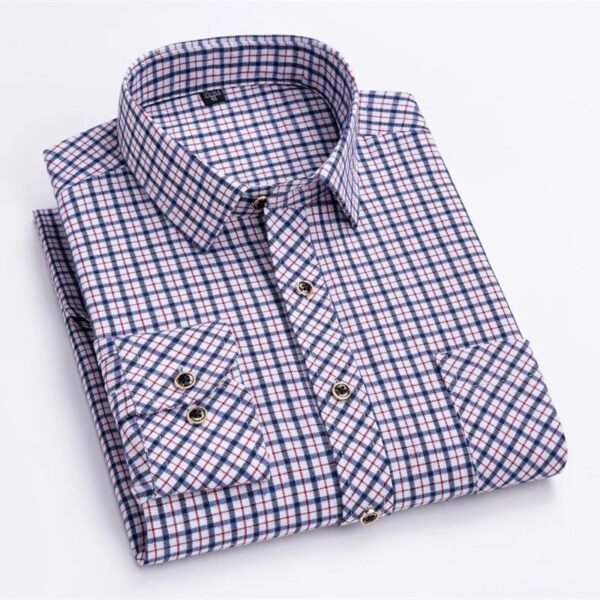 Cotton Flannel Shirts for Men – Long Sleeve - Image 2