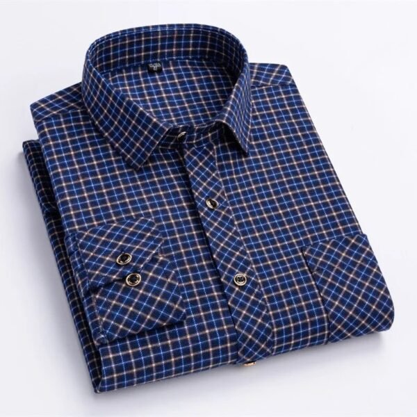 Cotton Flannel Shirts for Men – Long Sleeve - Image 4