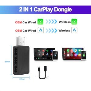 2-in-1 Wired to Wireless CarPlay & Android Auto Adapter