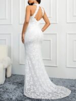 White Backless Lace-Up Maxi Dress – Sexy Spaghetti Strap Bodycon Gown - Image 6
