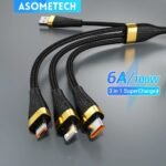 3 in 1 USB Charge Cable 6A 100W