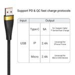 3 in 1 USB Charge Cable 6A 100W - Image 5