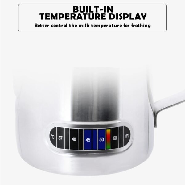 Milk Frothing Pitcher – 350/600ML Stainless Steel Jug with Temperature Display - Image 5