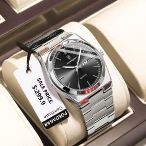 Men's Quartz Watch – Waterproof, Luminous, Complete Calendar