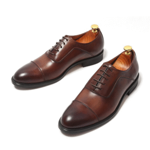 Men's Genuine Leather Lace-Up Dress Shoes – Elegant Handmade Wedding & Office Shoes