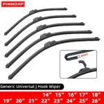 Universal Frameless Car Windshield Wiper Blades – Hook U/J 9mm Soft Rubber Wipers (14"-26")