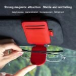 PU Leather Car Glasses Holder – Sunglasses Storage Case with Magnetic Clip & Card Holder - Image 10