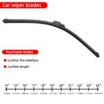Universal Frameless Car Windshield Wiper Blades – Hook U/J 9mm Soft Rubber Wipers (14"-26") - Image 6
