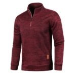 Men's Thicker Half-Zip Pullover Sweatshirt – Casual Turtleneck Sweater for Spring & Autumn - Image 3