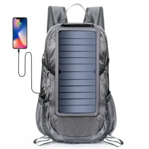 Solar Backpack – Foldable Hiking Daypack with 6.5W Solar Panel