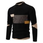 Men's Autumn & Winter Color Block Knit Sweater – Casual Warm Pullover - Image 4