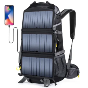 70L Waterproof Hiking Pack with Removable 20W Solar Panel