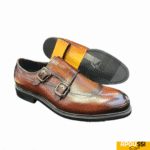 Men’s Cow Leather Slip-On Monk Strap Shoes