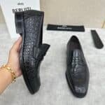 Luxury Men’s Crocodile-Pattern Leather Loafers – Paris Elegance - Image 5